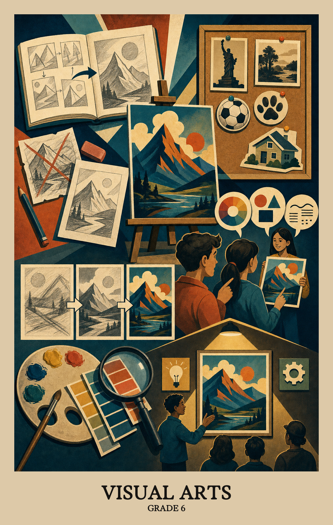 Illustration of what students learn in Grade 6 Arts: Visual Arts