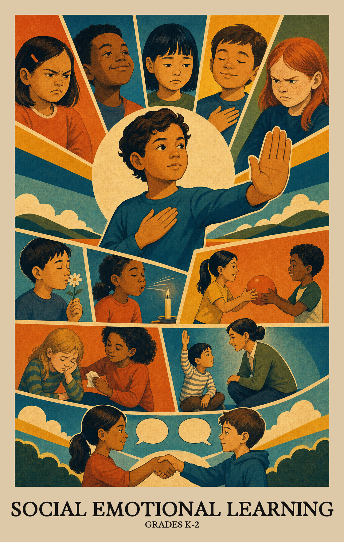 Illustration of what students learn in Grades K-2 Social Emotional Learning