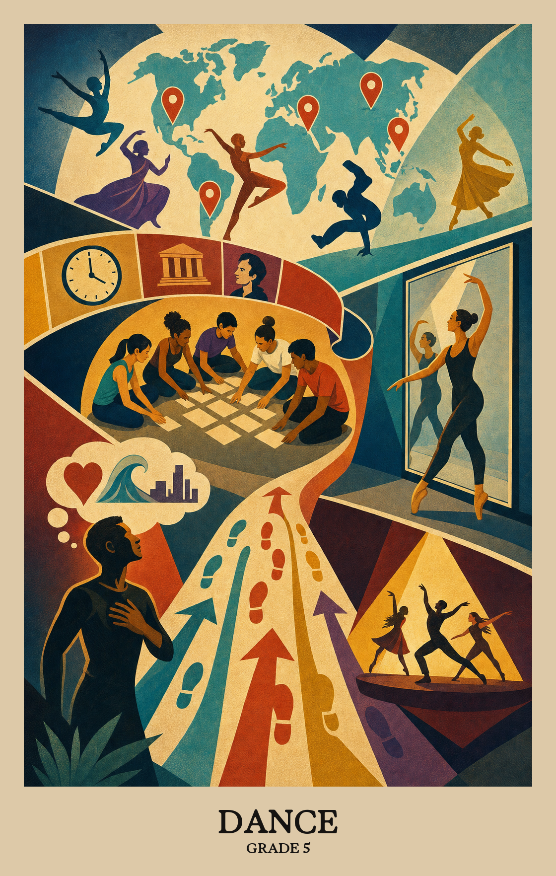 Illustration of what students learn in Grade 5 Arts: Dance