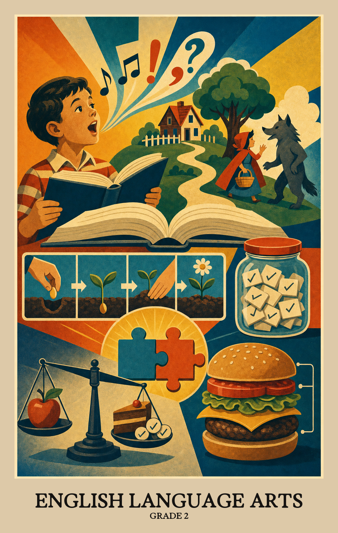 Illustration of what students learn in Grade 2 English Language Arts