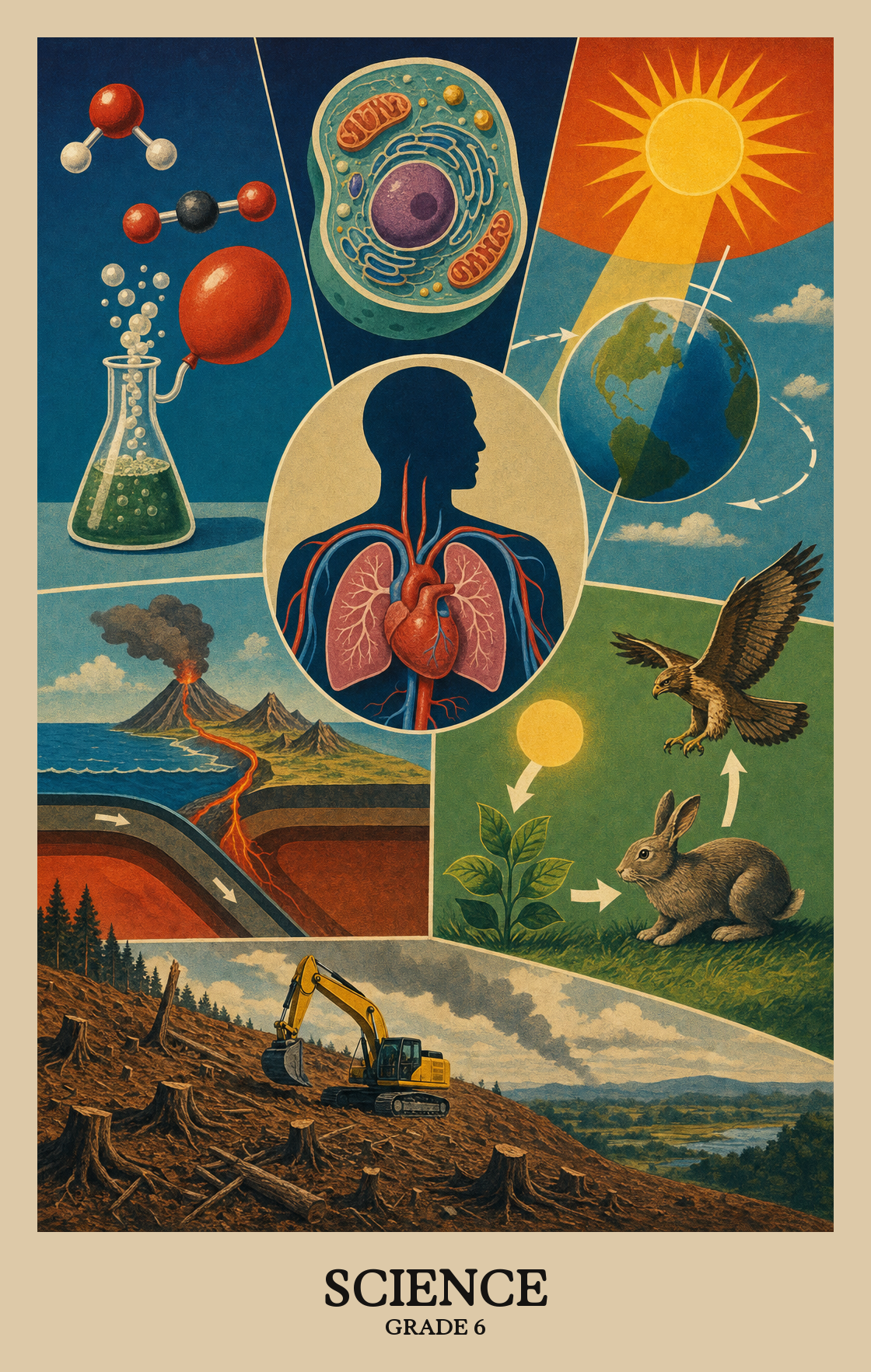 Illustration of what students learn in Grade 6 Science
